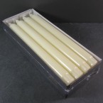 Pack of 8 x 24cm Ivory Stearin Classic Dinner Candles